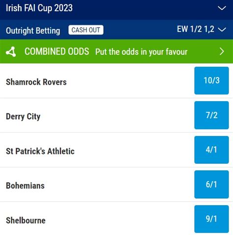 FAI Cup Fixtures & Betting Odds, Football Ireland .